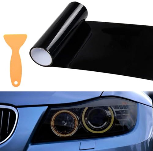 Scheinwerfer Folie, Rückleuchten Folie, Selbstklebend Scheinwerfer Tönungsfolie, Wasserdicht Auto Scheinwerfer Folie, Tönungsfolie für Auto Rücklichter Nebellichter, Tönungsfolie Auto (Tiefschwarz)