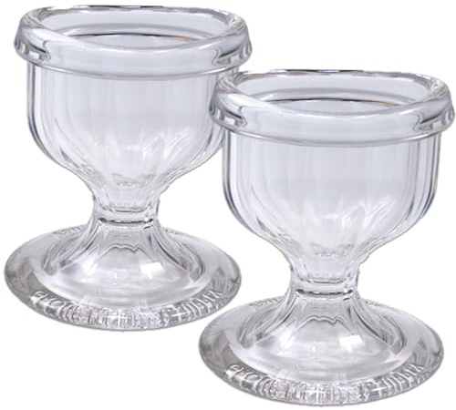 GMS Optical Glass Eye Wash Cups - Stye Eye Treatment - Soothing Relief from Allergens, Irritants, Makeup, Dust, Dry Eyes and More - Alternative to Eye Drops - (2 Pack)