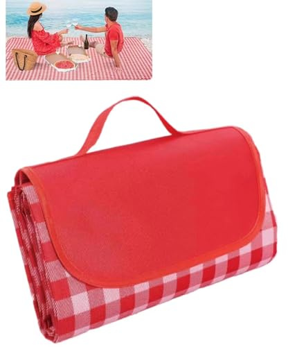 QZLSAYSL Plaid Impermeabile Da Picnic， Impermeabile E Aprova Di Umidità, Non Facile Da Frizionare E Rompere, Resistente Alla Trazione E Agli Strappi (telaio rosso)