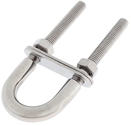 Sujetadores de pernos en forma de U, pernos en U, Perno en U Aparejo de cuerda marina de acero inoxidable 304 Perno en U con ojo de popa de proa Hardware for yates y barcos Aparejo marino for fijación