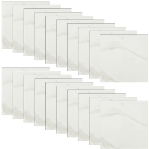 20Pcs Peel and Stick Floor Tiles,Self Adhesive PVC Waterproof,Gray and White Mosaic Marble Pattern,Decoration for Bathroom Kitchen Living Room,30x 30cm (Pattern 1)
