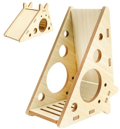 Tuxxjzm Maison de cachette en bois pour hamster,Maison de hamster en bois | Maison d'angle en bois pour hamsters - Décoration de cage de cachette de hamster en bois, cage de hamster pour