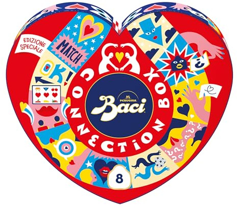 BACI PERUGINA Classico Connection Box Cioccolatini Fondenti ripieni al Gianduia, Scatola Cuore San Valentino 100g