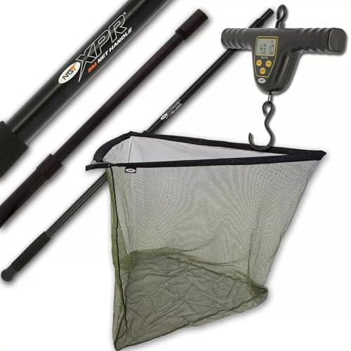 Carp Fishing Landing Net 42 Metal V Spreader Block Stink Bag with 2m Telescopic Handle Screw Fix, Digital Scale 50kg/110lbs Fishing Tackle Angling Essential Gear