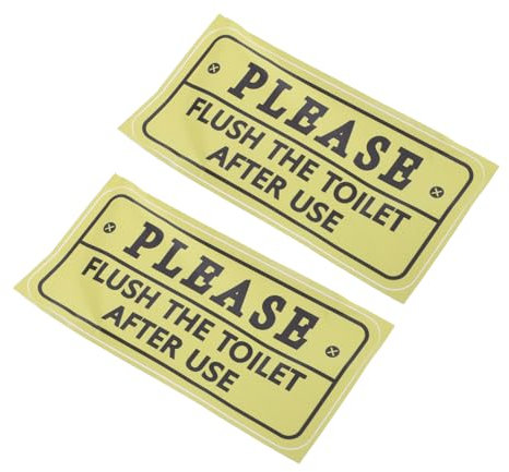GETAJGHSD Toilet Etiquette Sign Please Flush Sticker 2pcs Waterproof Vinyl Toilet Decal Bathroom Decor Sign for Office and Home Restrooms