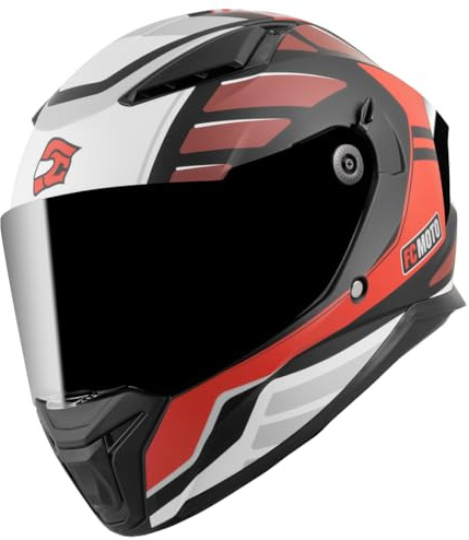 FC-Moto FF130SV Cavion Helm, schwarz matt/rot, XL
