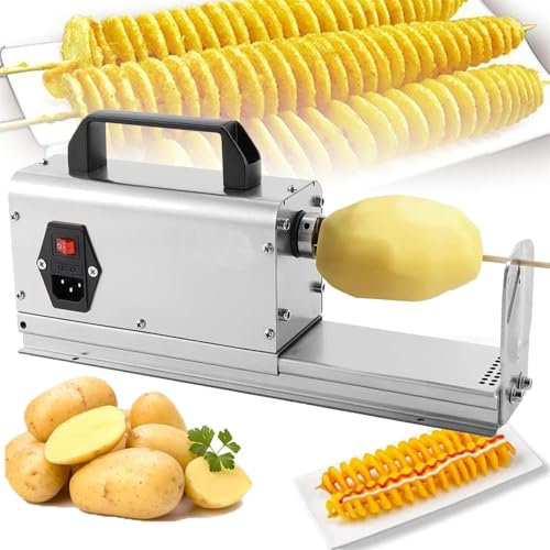 HEAXIY a Spirale di Pocata Elettrica a Spirale di Patate, a Spirale a Spirale di Patate Intrecciata, Verdura in Acciaio Inossidabile, Macchina da Taglio in Acciaio Inossidabile
