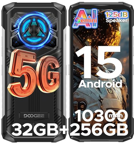 DOOGE Blade 20 Play Telephone Portable Incassable,32GB+256GB,10300mAh/33W,Smartphone Incassable Dimensity 7050,125dB Speakers, Effet Lumière LED,Smartphone Android 15,Caméra 50MP/WIFI6/NFC/Face ID