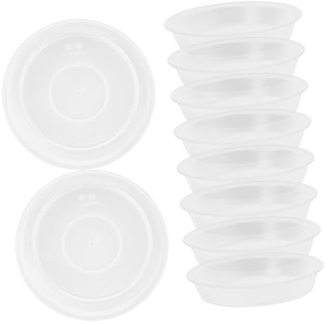 BESPORTBLE 10pièces Assiette Plastique Transparente pour Pots De Fleurs Lot de Soucoupes Rondes Idéales pour Drainage Protection des Surfaces Dimensions Intérieures Accessoire Pratique