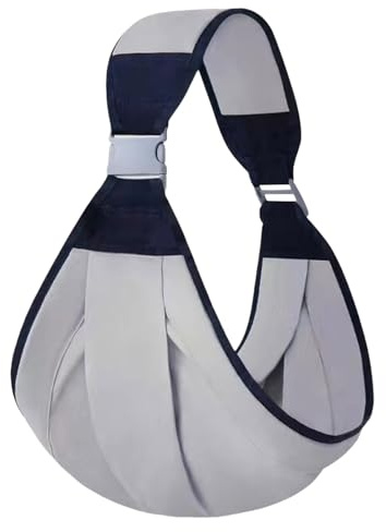 Ergonomische Kindertrage für Neugeborene,Babytrage Seitlich Tragetuch,Verstellbare Babyträger für Kleinkinder, One-Shoulder Effortless bis 18KG (Grau)