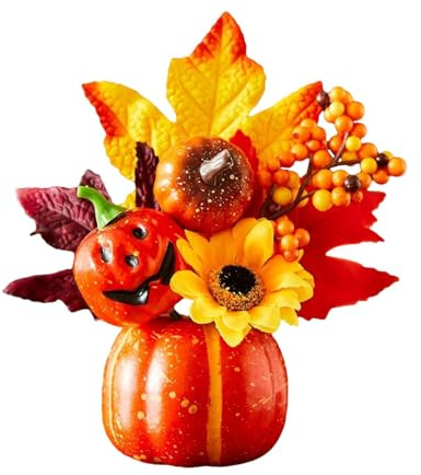 perfk Decorazione autunnale con zucca di Halloween, finta zucca ornamentale, decorazione del Ringraziamento per, scrivania, tavolo, centrotavola, Style H