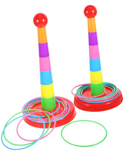 BESPORTBLE 2 Sets Stacking Cups Tossing Games for Birthday Party Outdoor Indoor Activity with Rings for Eye-hand Coordination and Interactive Family Fun Random Color