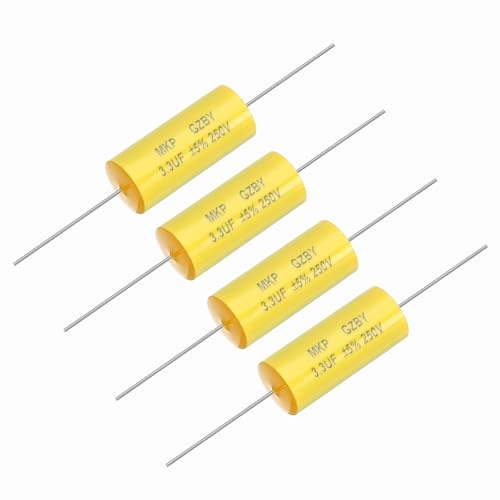 QUARKZMAN 3.3uf Frequenzweichen Kondensator 250V Axial Lautsprecher 4Stück | Audio Crossover MKP Folien Kondensator