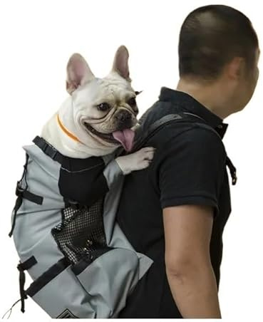 Hunderucksack Bis,Hundetasche FüR Kleine Hunde Wandern Haustier Hund Träger Reise Rucksack Outdoor Belüftung Atmungsaktiv Fahrrad Motorrad Sport Mesh Tasche(Gray,S)