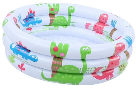 CHICIRIS Piscine Gonflable Ronde en Forme de Dinosaure pour Enfants, Piscine Portable en PVC pour Bébés et Tout-Petits avec Sol Souple, Utilisation Intérieure et Extérieure, 23,6 Pouces,