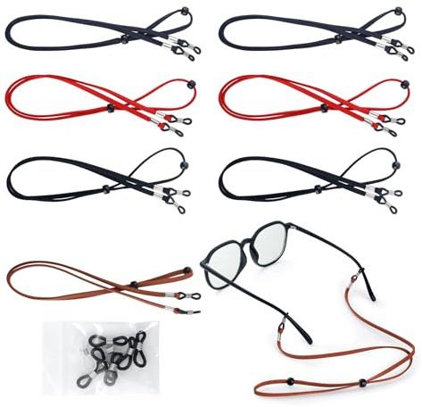 8-teiligesjustierbares Brillenband - Unisex für Kinder und Erwachsene, mit 8 rutschfesten Silikonringen
