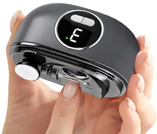 Coupe-Ongles Électrique pour Pieds, Polisseur Sécurité Double Lame, Affichage 3 Vitesses Réglables pour Manucure, pour Hommes Maison Voyage Soins