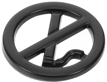 FRCOLOR No Smoking Metal Sign Sticker 3d Black Car Decal Dashboard Warning Sign for Vehicles Passenger Side