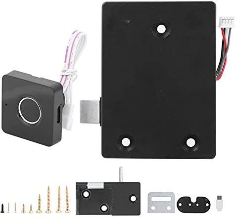 Fingerprint Cabinet Lock, Smart Biometric Keyless Hidden File Drawer Wardrobe Lock USB Charging for Home Office Closet