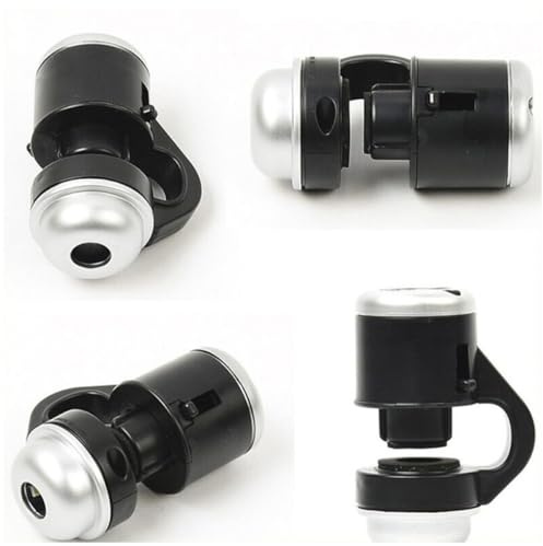 Uonlytech Lupa de Microscopio Zoom y Lente de Aumento del Microscopio para Cámara de Teléfono Móvil, Diseño Portátil Iluminación LED Brillante, Clip Desmontable para Revisar Monedas