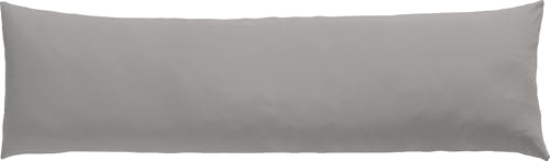 Erwin Müller Seitenschläferkissenbezug Single-Jersey Murnau - grau Größe 40x140 - bügelfrei, strapazierstark, elastisch, mit Reißverschluss