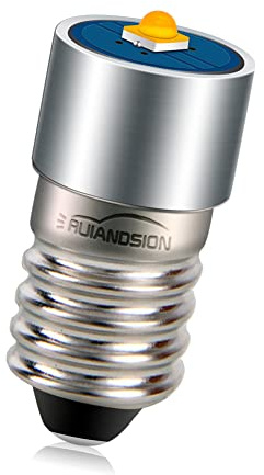 Ruiandsion 1pcs 3V E10 LED Bulb 3W 3000K Warm White LED Replacement Bulb Upgrade for Headlamps Flashlights Torch Light,Negative Earth