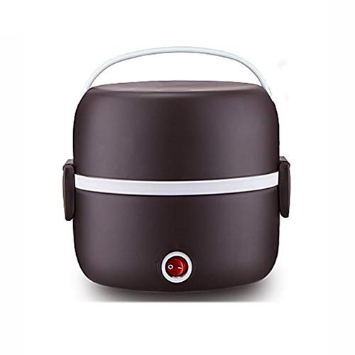 YRXIN Scaldavivande, Scatola di Pranzo Elettrico, Pentola Portatile con Ciotole in Acciaio Inox, Misurino,Riso Plug-in Cottura Conservazione del Calore, CotturaTwo Layers-Purple Color