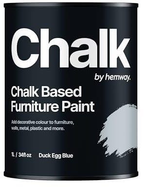 Chalk Based Furniture Paint, Duck Egg Blue 1L, Matt Finish Shabby Chic, Chalk Paint Furniture & Walls, Quick Dry & 1 Coat, Hemway