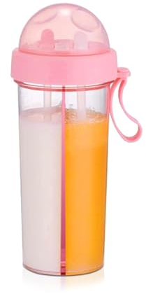 Taza de agua de 600 ml/20 oz con pajita y tapa, botella de agua 2 en 1 para niños para viajes deportivos al aire libre(Rosa)