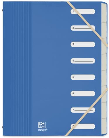 Oxford Ordnungsmappe Standard School Life Recyc+ A4, 8 Positionen, Einband aus recyceltem Polypro