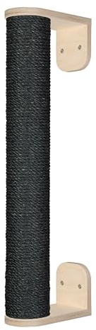 Kratzbaumland Woody-Kletterstange Kratzstange Wandelement für Katzen (80 cm, Schwarz)