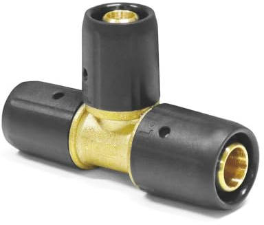Sanpro Steckfitting T-Stück Abgänge reduziert - DVGW, Größe 20x2, Abgang 16x2-16x2 (dvgw reduziert STECKFIT THPRESS)