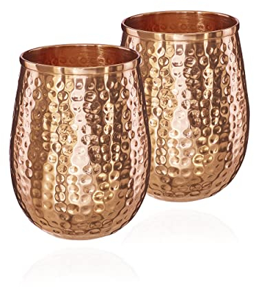 NKlaus 2x gobelets en cuivre pur 100% Ayuverda Gobelet Ovale Moscow Mule 500ml 11262