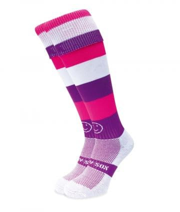 WackySox Knee Length Sports Socks for Men & Women, Rugby, Hockey & Football | Made In Great Britain, COOLMAX Pro Padded Footbed, Moisture Wicking, Elasticated Support, Smooth Toe Seams, Unisex