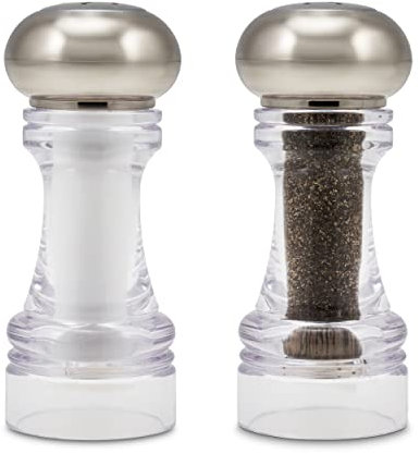 Cole & Mason Carlisle 5.5 Shaker Set - Salt & Pepper Mills - Kitchen & Home Essentials - Refillable Salt & Pepper Sets - Acrylic Spice Mills