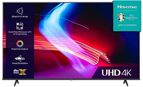 Hisense 43 Inch VIDAA Smart TV 43A6KTUK - Dolby Vision, Pixel Tuning, Voice Remote, Share to TV, and Youtube, Freeview Play, Netflix and Disney (2023 Model), Black