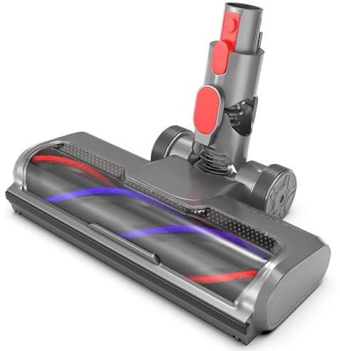BAKTH Head Replacement for Dyson V7 V8 V10 V11 V15 Vacuum Cleaner with Hard Bristle Roller, Detachable Direct Drive Cleaning Brush Head with 5 LED Lights for Hard Floors and Carpets