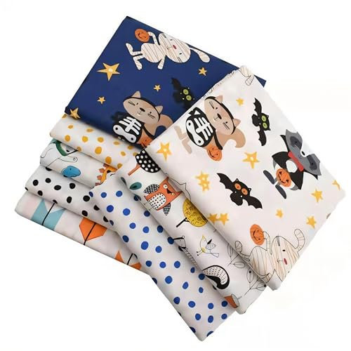 GRASKY 50/25CM 10/20 Zoll 8 Teile/Satz Cartoon Katze Baumwolle Stoff Patchwork Quadrate Baumwolle Quilt Stoff Bundle Handwerk Patchwork Stoff für Mädchen