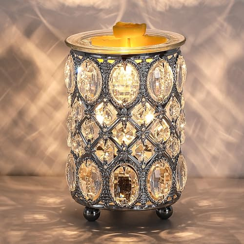 Leyoue Wax Warmer Wrought Iron Crystal Wax Melt Warmer Electric Oil Burner Wax Melt for Gifts & Decor, Home, Office, SPA,Bedroom