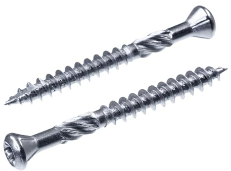 SECCARO Terrassenschraube Zierkopf 5 x 50 mm, Edelstahl C1, Holzschraube mit Cut-Spitze und Schneidkerbe, TX/Innensechsrund, 150 Stück