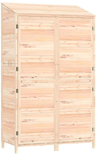 Armoire de Jardin en Bois Remise Outils Cabane Extérieur, Jardinage Abri de Stockage Abri de Rangement Toit en Pente, pour Maison, Jardin, Cour, 102x52x174,5 cm