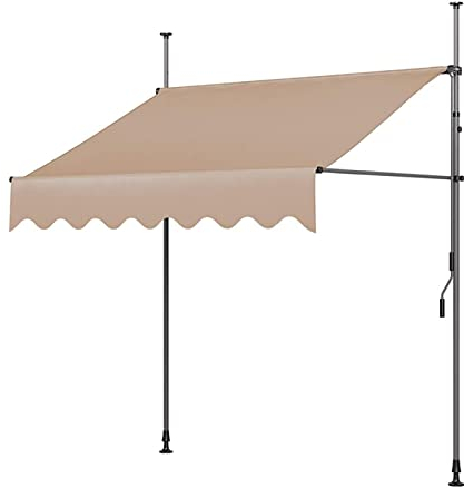 Markise Klemmmarkise Markise, Terrassenmarkise, einziehbare Markise, Klemmmarkise mit Handkurbel für den Balkon, verstellbare Pergola-Schattenabdeckung mit UV-Schutz, ideal für jedes Fenster oder jed