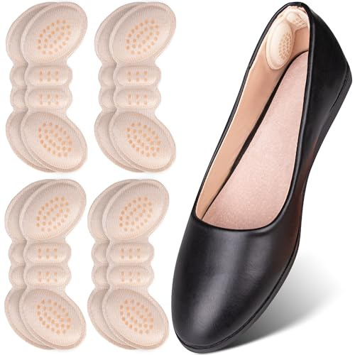 SULPO Fersenpolster Schuheinlagen - 4 Paare Fersenschutz Blasenpflaster - Hackenpolster beige