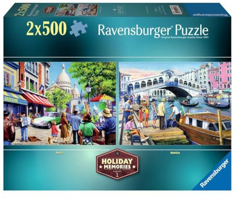Ravensburger Holiday Memories 2x 500 Piece Jigsaw Puzzle for Adults and Kids Age 10 Years Up