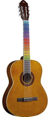 EKO Guitars CS-10 Visual Note, klassische Gitarre, Oberseite aus Lindenholz, Zargen und Boden aus laminiertem Lindenholz, Griff und Griffbrett aus Birke, LED-Folie, Visual Note mit App (evtl. nicht in