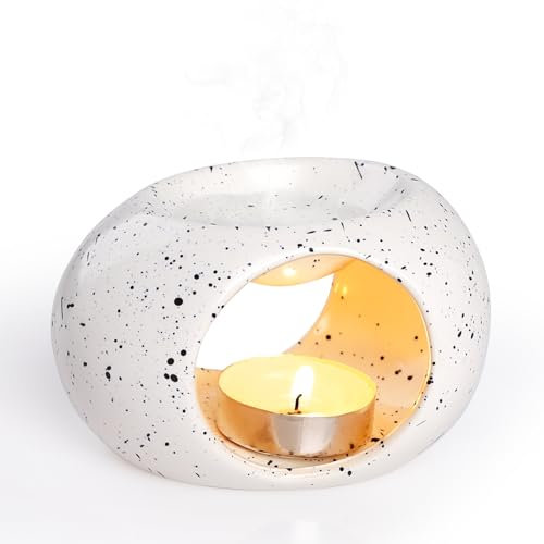 Bighan Bruciatori di Olio Essenziale in Ceramica, Brucia Essenze, Lampade Aromaterapia, Ceramica Elegante, Scalda Cera per Diffusori Candele, Adornare Casa Decorazioni per la Camera da Letto, Colore 2