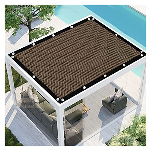 Toile d'ombrage d'extérieur marron avec œillets pour balcon, terrasse, porche, pergola, protection contre le vent pour appartements, terrasse, jardin, porche, balustrade, 3 x 4 m, marron