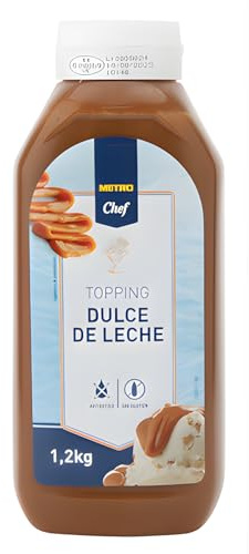 METRO Chef Dulce de Leche Premium Topping - Sabor Auténtico y Cremoso en Botella de 1,2 kg - Sin Gluten ni Aceite de Palma - Ideal para Creps, Gofres, Postres y Helados (1 Bote 1,200 Gramos)
