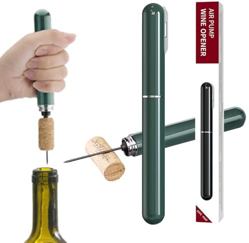 Crazy Bean Sacacorchos Abridor de Vino Profesional Abrebotellas Presión | Abridor Acero Inoxidable a presio de botellas, para Viaje Fiesta Invitados Camarero Bar Cerveceros, Verde