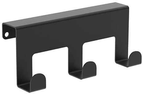 Innbee® Schubladentürhaken Türhaken Schwarz 3-Haken Metall Regal robuste Hakenleiste für Küche, Bad und Büro zum Aufhängen Kleidung Handtücher Schranktür Garderobenhaken Schublade